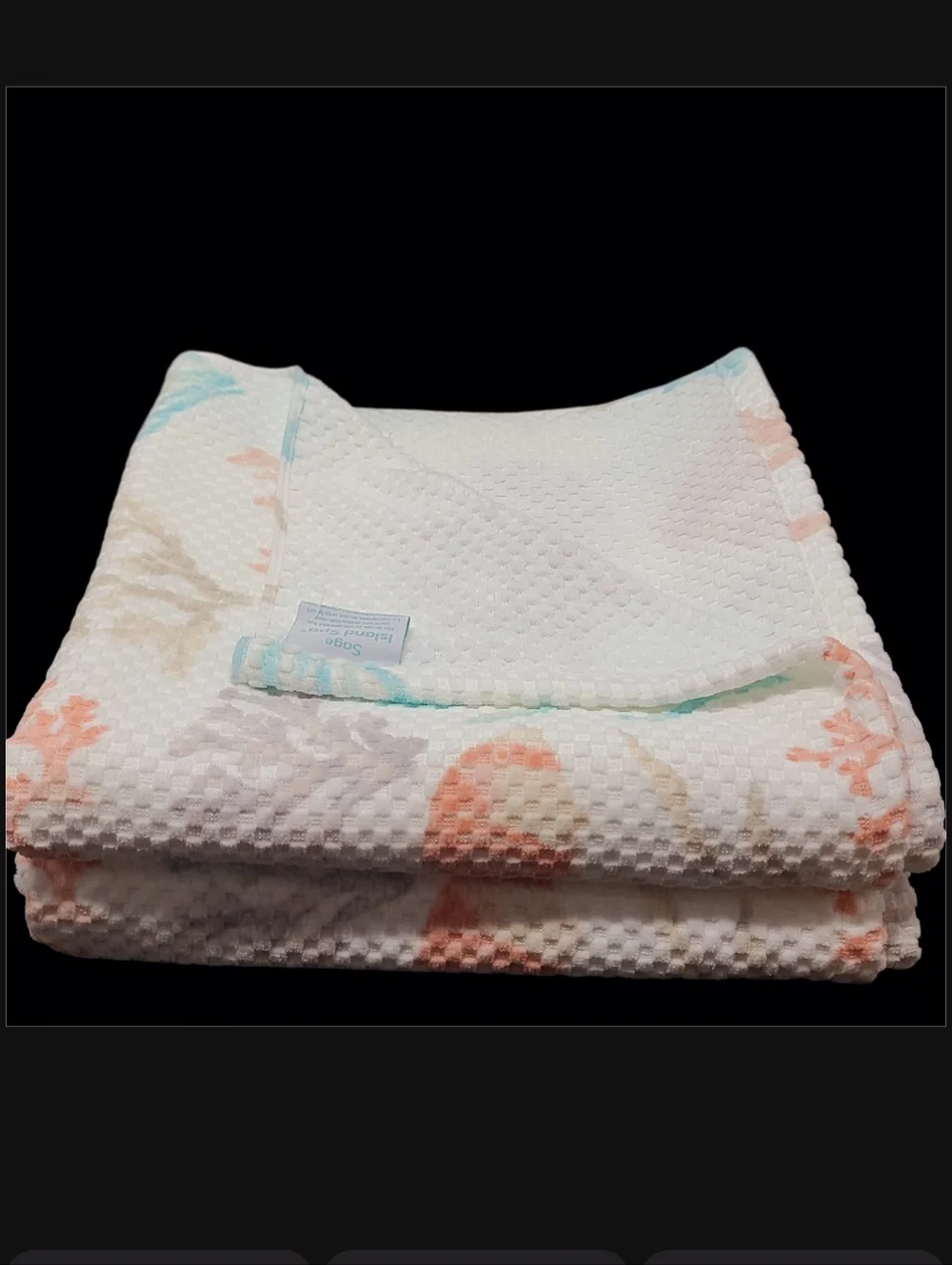 6pc Fish & Sea Coral Coastal Bath Hand Tip Towel Set Sage Island Spa NEW